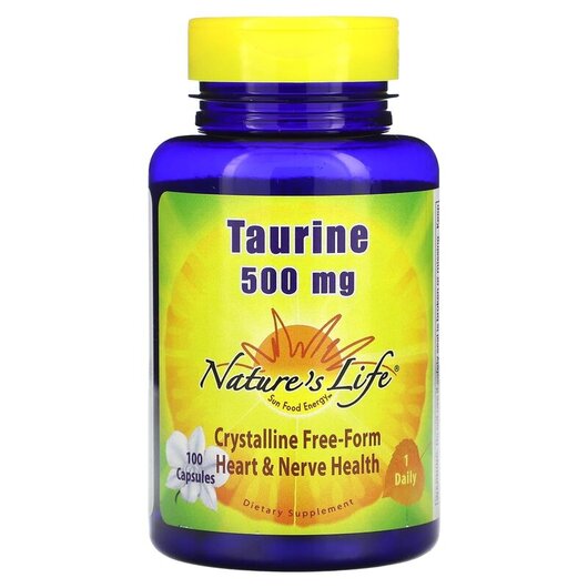 Основное фото товара Natures Life, L-Таурин, Taurine 500 mg, 100 капсул