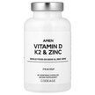 Фото товару Amen Vitamin D K2 & Zinc Фото товару CodeAge, Amen Vitamin D K2 & Zinc, Вітаміни D3 K2, 60 капсул