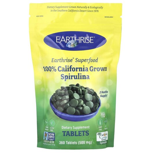 Основне фото товару 100% California Grown Spirulina 3000 mg, Спіруліна, 360 таблеток