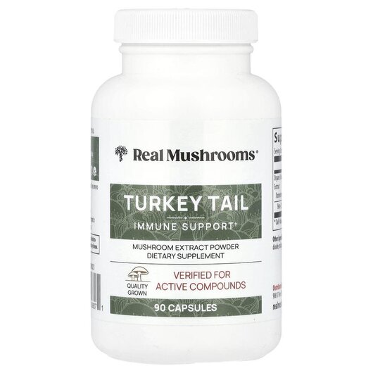 Основне фото товару Turkey Tail Mushroom Extract Powder, Гриби Хвіст Індички, 90 капс