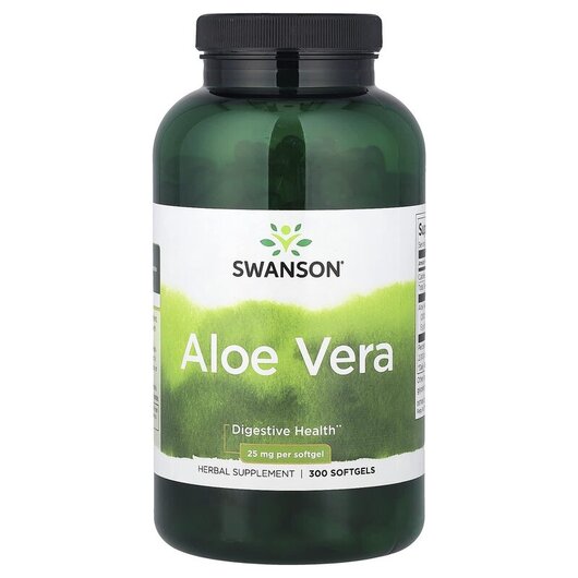 Основное фото товара Swanson, Алоэ вера, Aloe Vera 25 mg, 300 капсул