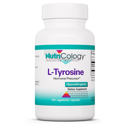 Основне фото товару L-Tyrosine Основне фото товару Nutricology, L-Tyrosine, L-Тирозин, 100 капсул