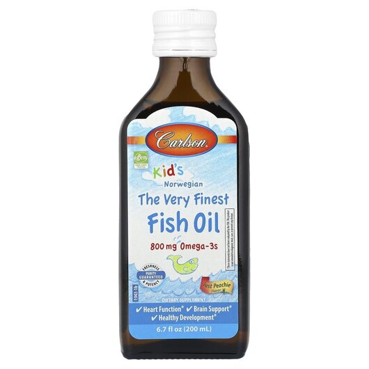 Основное фото товара Carlson, Рыбий жир Омега-3, The Very Finest Fish Oil Kids, 200 мл