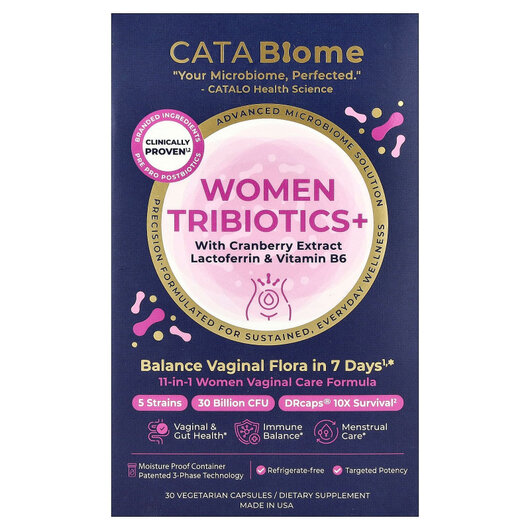 Основное фото товара CATABiome Women Tribiotics+ Основное фото товара CATALO, Пробиотики для женщин, CATABiome Women Tribiotics+, 30 ка