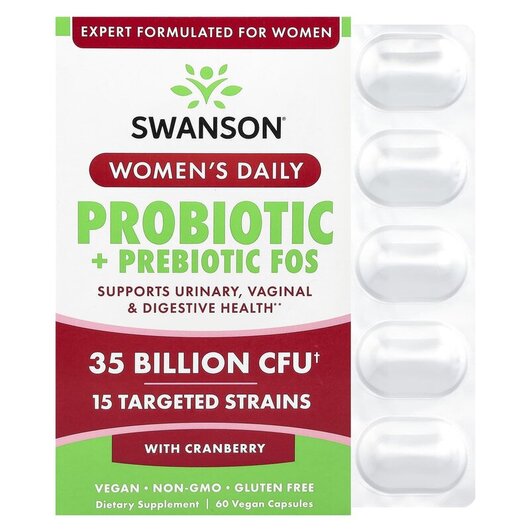 Основное фото товара Women's Daily Probiotic + Prebiotic FOS, Пробиотики для женщ