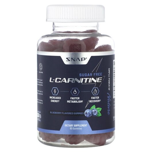 Основное фото товара L-Carnitine Gummies Sugar Free Blueberry Основное фото товара L-Карнитин, L-Carnitine Gummies Sugar Free Blueberry, 60 таблеток