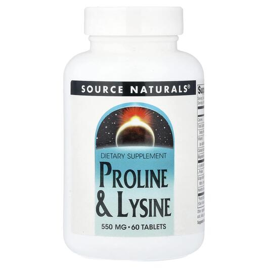 Основное фото товара Proline & Lysine Основное фото товара Source Naturals, L-Пролин, Proline & Lysine, 60 таблеток