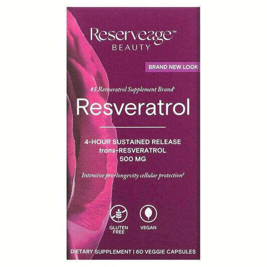 Основне фото товару Resveratrol 500 mg Основне фото товару Resveratrol 500 mg, Ресвератрол 500 мг, 60 капсул