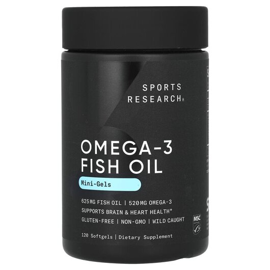 Основное фото товара Sports Research, Омега 3, Omega-3 Fish Oil Mini Gels, 120 капсул