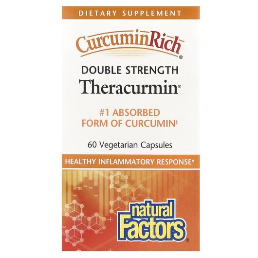 Основне фото товару CurcuminRich Double Strength Theracurmin, Куркумін, 60 капсул