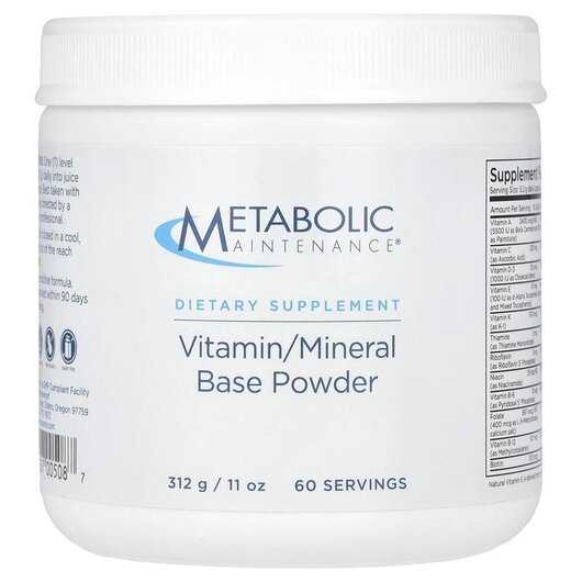 Основне фото товару Vitamin/Mineral Base Powder, Мультивітаміни, 312 г