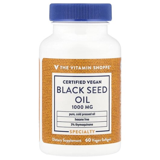Основне фото товару TheVitaminShoppe, Black Seed Oil 1000 mg, Чорний кмин, 60 капсул