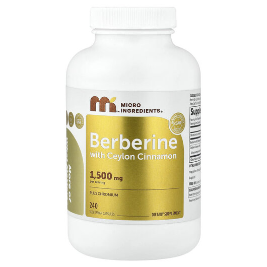 Основне фото товару Berberine with Ceylon Cinnamon Основне фото товару Berberine with Ceylon Cinnamon, Берберин, 240 капсул