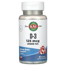 D-3 Peppermint 125 mcg 5000 IU Витамин D3 KAL 60 таблеток