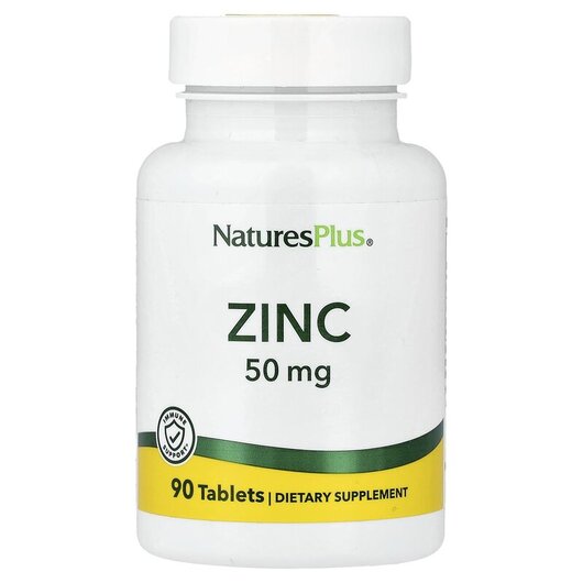 Основне фото товару Natures Plus, Zinc 50 mg 90, Цинк 50 мг, 90 таблеток