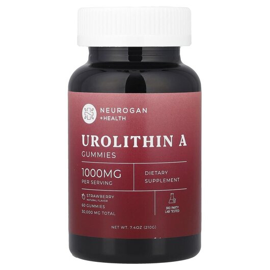 Основне фото товару Urolithin A Gummies Strawberry Основне фото товару Urolithin A Gummies Strawberry, Уролітин A, 60 таблеток