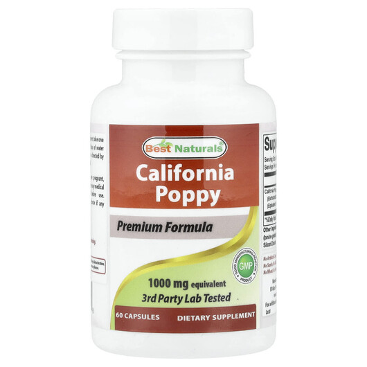 Основне фото товару California Poppy, 250 mg Основне фото товару California Poppy, 250 mg, Каліфорнійський мак, 60 капсул