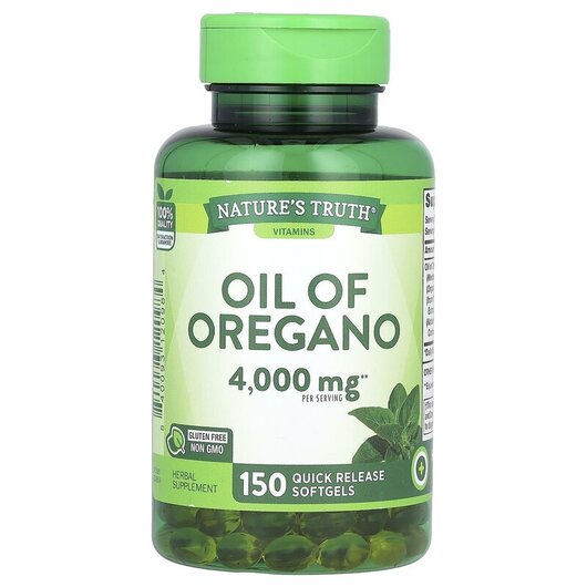 Основне фото товару Vitamins Oil Of Oregano 2000 mg, Олія орегано, 150 капсул