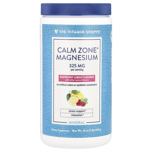 Основное фото товара Поддержка стресса, Calm Zone Magnesium Raspberry Lemon, 450 г