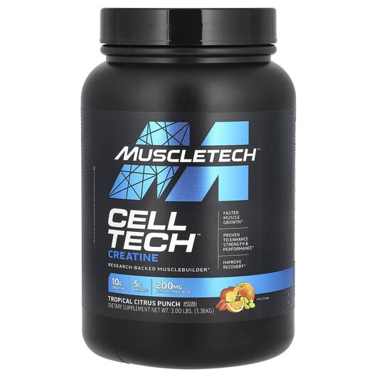 Основне фото товару Cell Tech Research-Backed Creatine + Carb Musclebuilder Tropical Citrus Punch Основне фото товару Cell Tech Research-Backed Creatine + Carb Musclebuilder, Креатин,