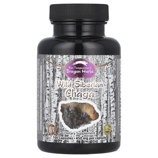 Основне фото товару Wild Siberian Chaga 500 mg, Дика сибірська чага 500 мг, 100 капсу
