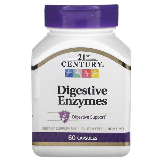 Основное фото товара Digestive Enzymes Основное фото товара 21st Century, Пищеварительные ферменты, Digestive Enzymes, 60 кап