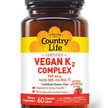 Фото товару Vegan K2 Complex Фото товару Country Life, Vegan K2 Complex, Вітамін K2, 2 Complex