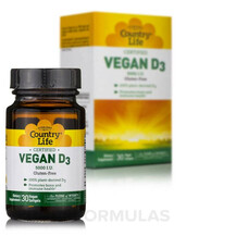 Вітамін D3 Vegan D3 Country Life 30 капсул Вітамін D3 Vegan D3 Country Life 30 капсул