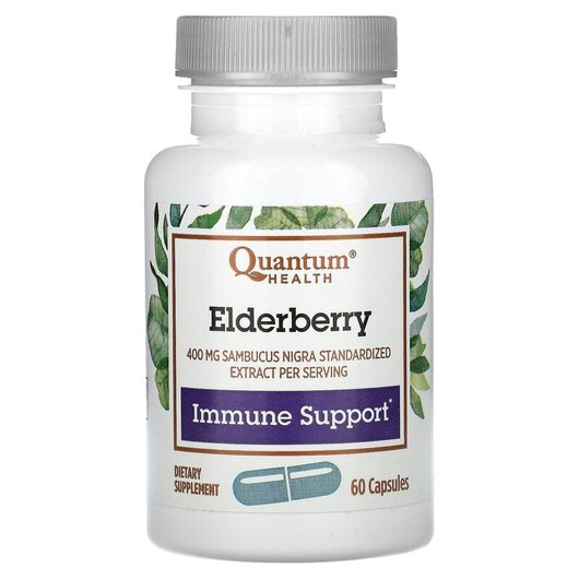 Основне фото товару Quantum Health, Elderberry Immune Defense 60, Чорна Бузина, 60 ка