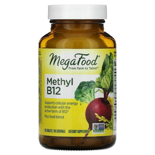 Основное фото товара MegaFood, Метилкобаламин B12, Methyl B12, 90 таблеток