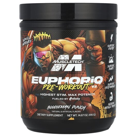 Основное фото товара EuphoriQ Pre-Workout V2 Boogieman Punch Основное фото товара EuphoriQ Pre-Workout V2 Boogieman Punch, Предтренировочный компле
