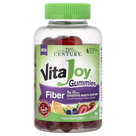 Основное фото товара VitaJoy Gummies Fiber Fruit Основное фото товара Конфеты с клетчаткой, VitaJoy Gummies Fiber Fruit, 90 таблеток