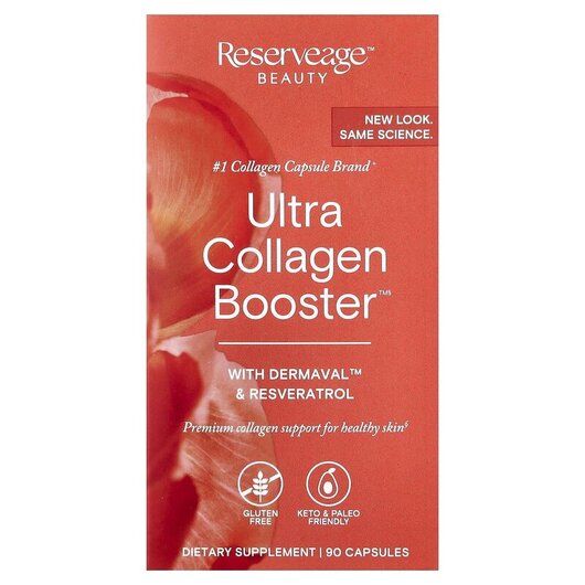 Основне фото товару ReserveAge Nutrition, Ultra Collagen Booster, Колаген, 90 капсул