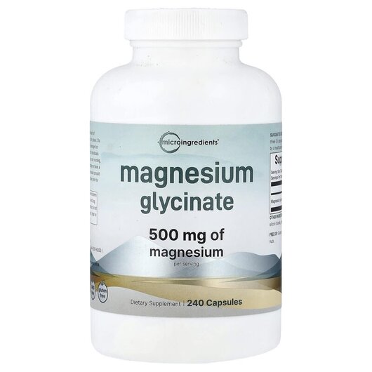 Основное фото товара Магний Глицинат, Magnesium Glycinate 500 mg, 240 капсул