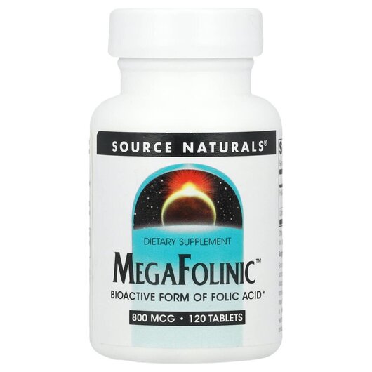 Основне фото товару Source Naturals, MegaFolinic, Фолінова кислота, 120 таблеток
