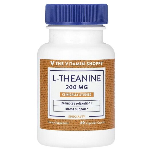 Основне фото товару L-Theanine 200 mg Основне фото товару TheVitaminShoppe, L-Theanine 200 mg, L-Теанін, 60 капсул