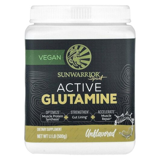 Основне фото товару Sport Active Glutamine Unflavored Основне фото товару Sunwarrior, Sport Active Glutamine Unflavored, L-Глутамін, 500 г