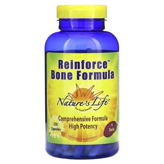 Основне фото товару Reinforce Bone Formula Основне фото товару Natures Life, Reinforce Bone Formula, Зміцнення кісток, 250 капсу
