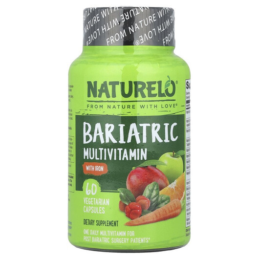 Основное фото товара Bariatric Multivitamin with Iron Основное фото товара Naturelo, Бариатрические витамины, Bariatric Multivitamin, 60 кап
