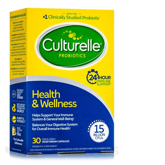 Основне фото товару Health & Wellness Capsules Основне фото товару Culturelle, Health & Wellness Capsules, Пробіотики, 30 капсул