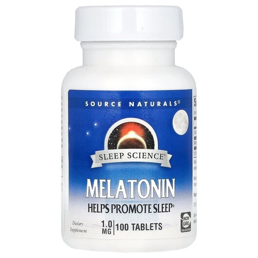 Основне фото товару Source Naturals, Melatonin 1 mg, Мелатонін, 100 таблеток