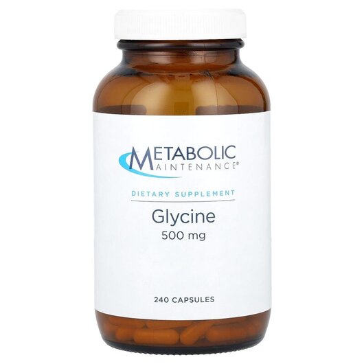 Основное фото товара Metabolic Maintenance, L-Глицин, Glycine 500 mg, 250 капсул