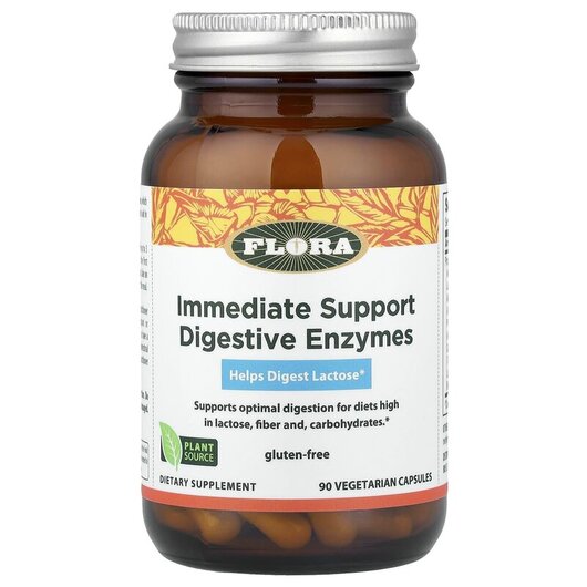 Основне фото товару Flora, Enzyme Blend of Seven Enzymes, Суміш 7 ферментів, 90 капсу