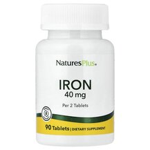 Залізо Iron 40 mg Natures Plus 90 таблеток Залізо Iron 40 mg Natures Plus 90 таблеток