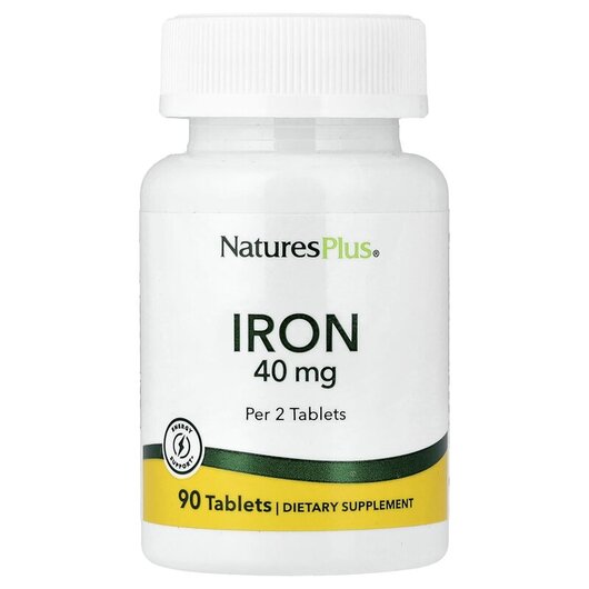 Основное фото товара Iron 40 mg Основное фото товара Natures Plus, Железо, Iron 40 mg, 90 таблеток