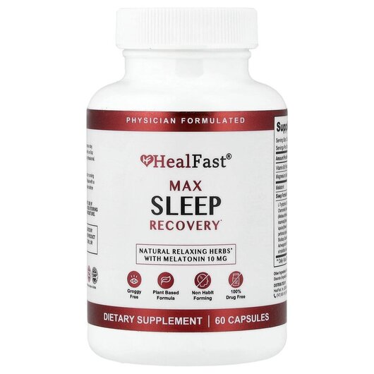 Основне фото товару Max Sleep Recovery Основне фото товару Healfast, Max Sleep Recovery, Підтримка сну, 60 капсул