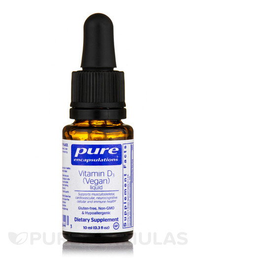 Основне фото товару Pure Encapsulations, Vitamin D3 Vegan, Вітамін D3, 10 мл