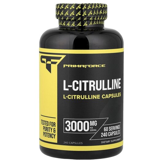 Основное фото товара L-Citrulline Основное фото товара Primaforce, L-Цитруллин, L-Citrulline, 240 капсул
