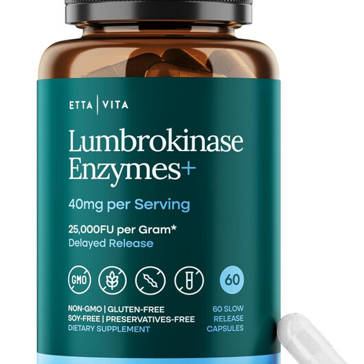 Основне фото товару Etta Vita, Lumbrokinase 40 mg, Люмброкіназа, 60 капсул