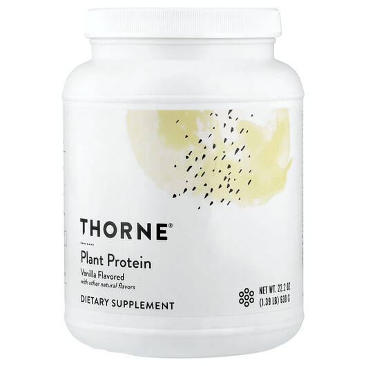 Основне фото товару Thorne, Plant Protein Vanilla, Протеїн, 630 г